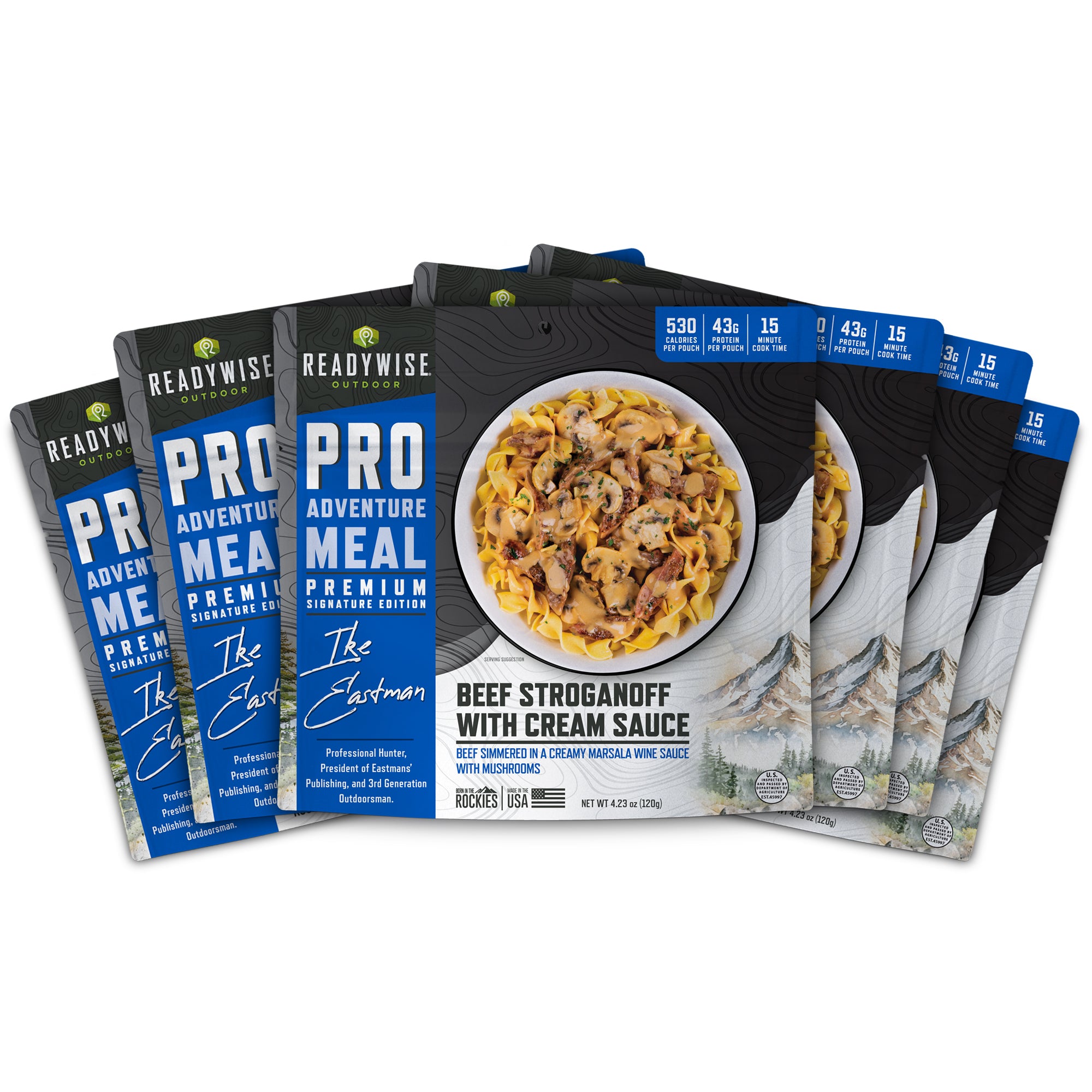 6 CT ReadyWise Emergency Food Pro Adventure Meal Beef Stroganoff with Mushroom Cream Sauce