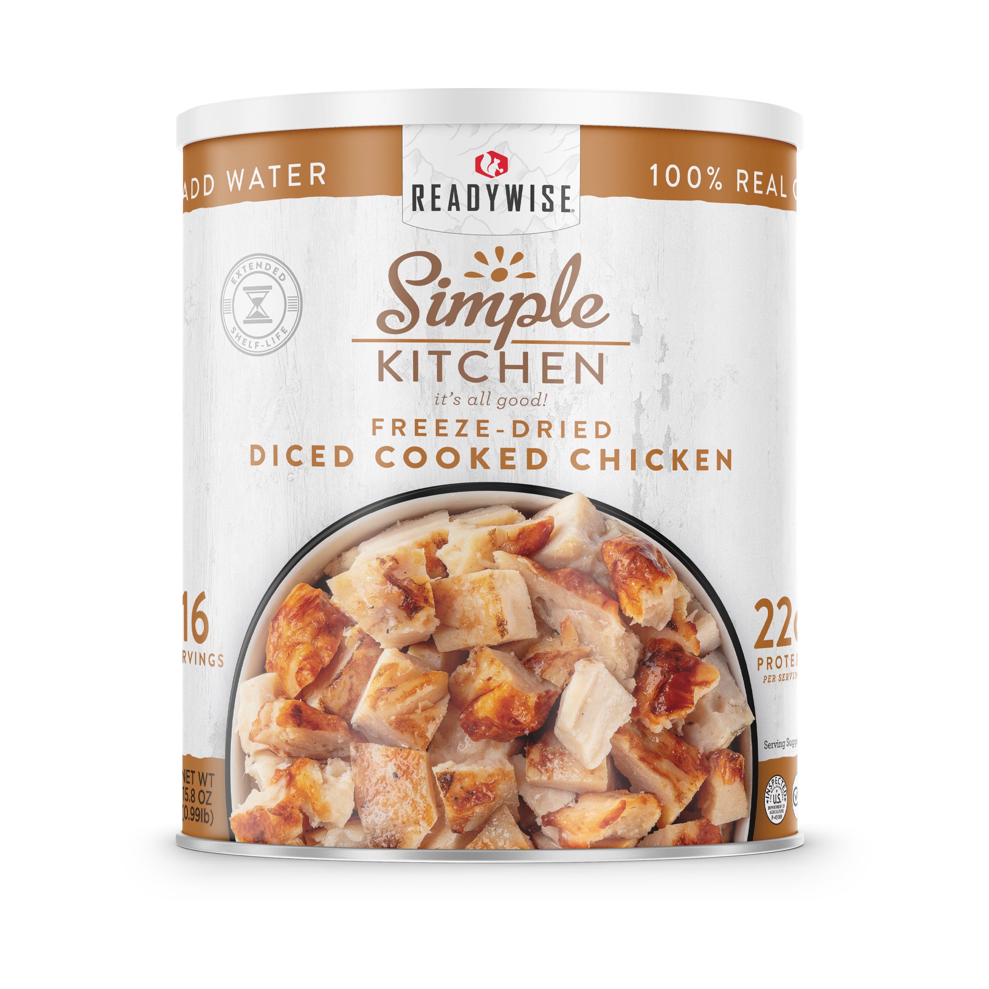 Emergency Food Simple Kitchen FD Diced Chicken - 16 Serving Can
