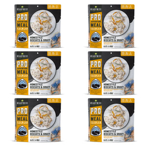 6 CT ReadyWise Emergency Food  Pro Adventure Meal Homestyle Biscuits & Gravy with Sausage