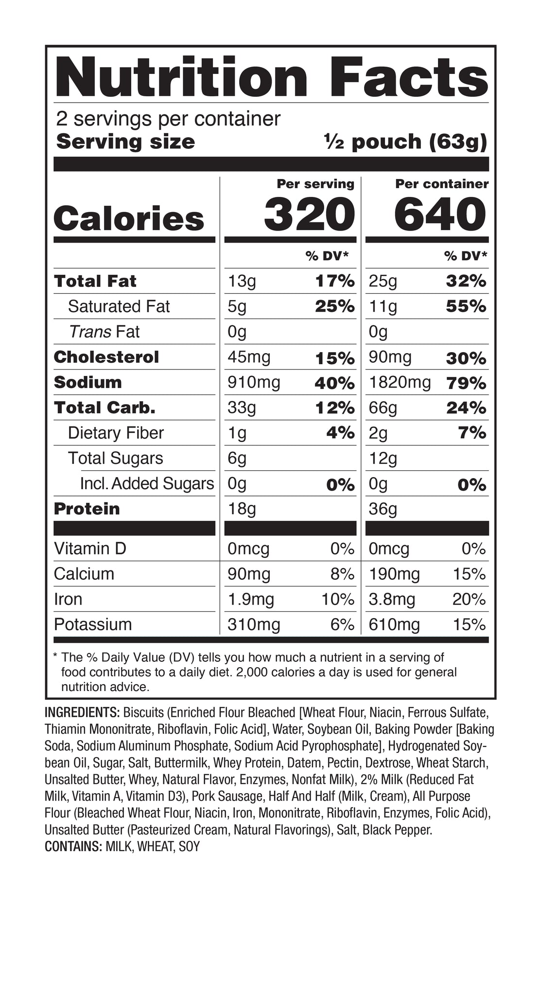 6 CT ReadyWise Emergency Food  Pro Adventure Meal Homestyle Biscuits & Gravy with Sausage