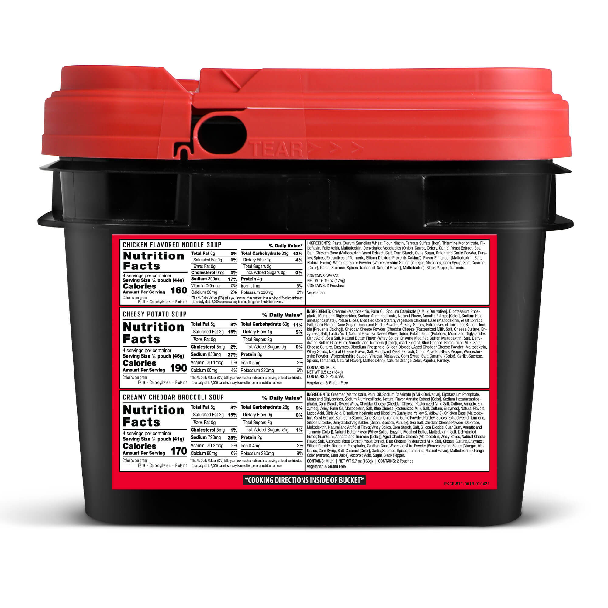 Emergency Food Soup Bucket Grab and Go Bucket - 48 Servings